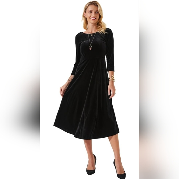 Burgundy Velvet dress by Suzanne Betro scoop back fit and flare XL - Picture 7 of 13